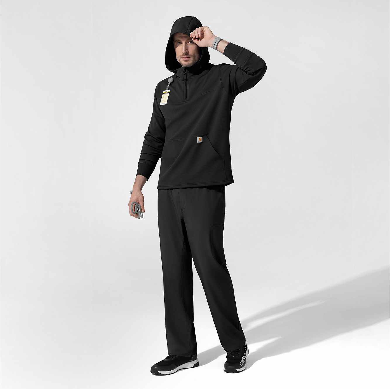 Layers Quarter Zip Waffle Hoodie