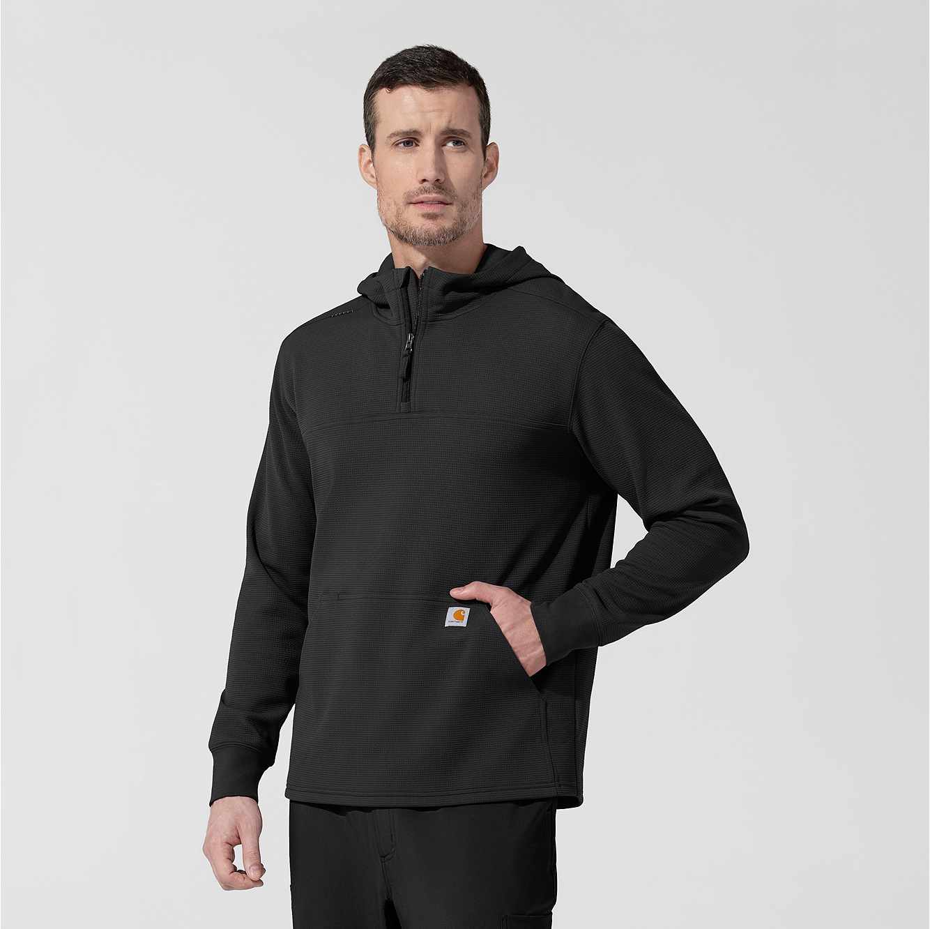 Layers Quarter Zip Waffle Hoodie