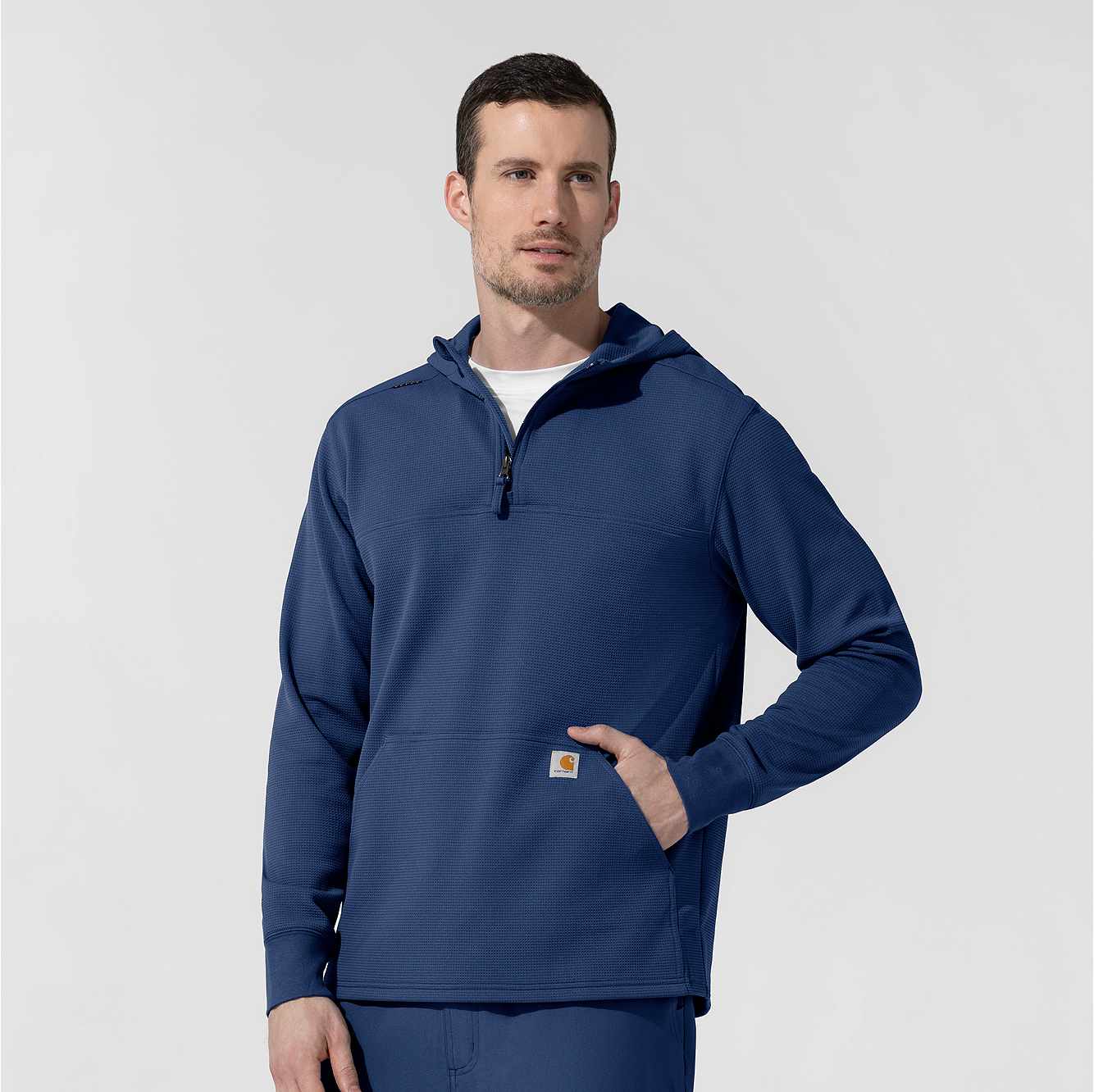 Layers Quarter Zip Waffle Hoodie