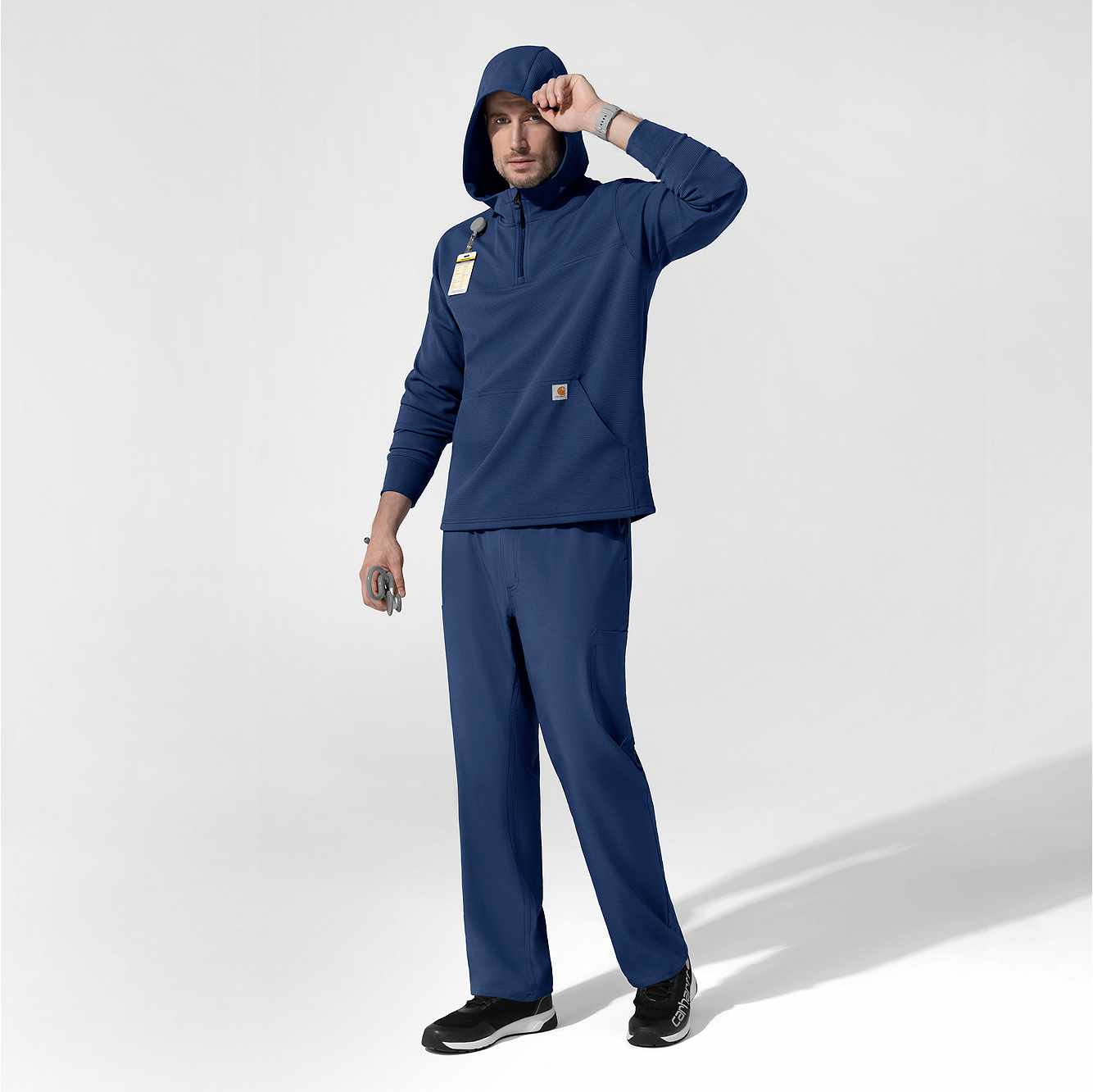 Layers Quarter Zip Waffle Hoodie
