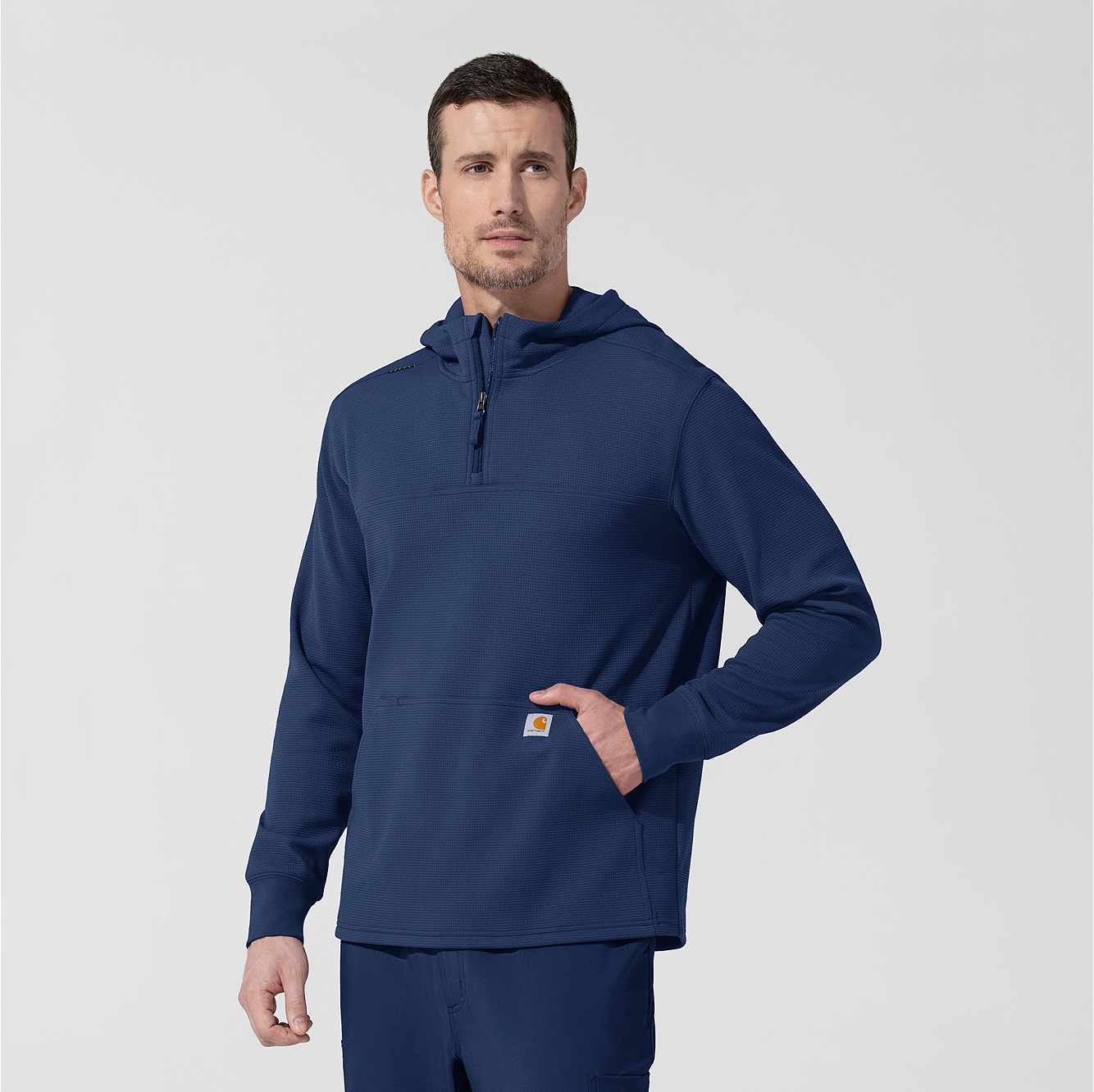 Layers Quarter Zip Waffle Hoodie