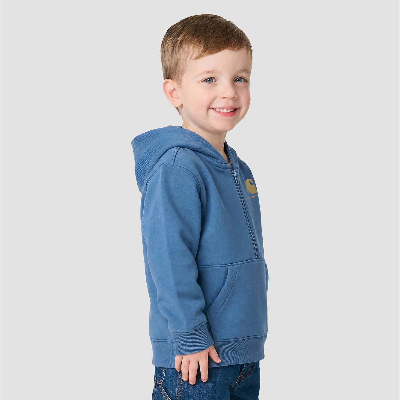 Boys' Long Sleeve Half-Zip Hooded Logo Sweatshirt (Baby/Toddler)