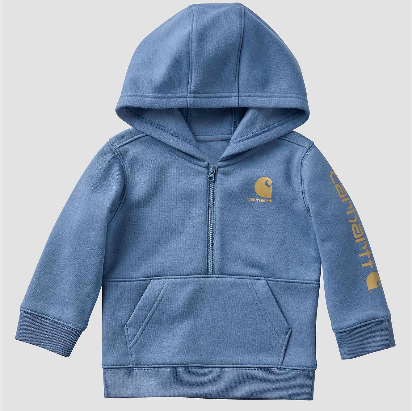 Boys' Long Sleeve Half-Zip Hooded Logo Sweatshirt (Baby/Toddler)