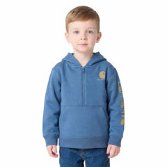 Boys' Long Sleeve Half-Zip Hooded Logo Sweatshirt (Baby/Toddler)