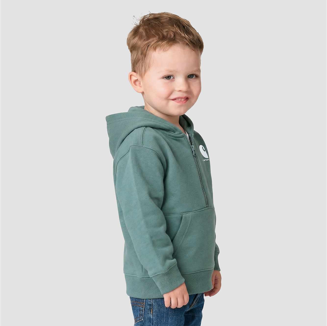 Boys' Long Sleeve Half-Zip Hooded Logo Sweatshirt (Baby/Toddler)