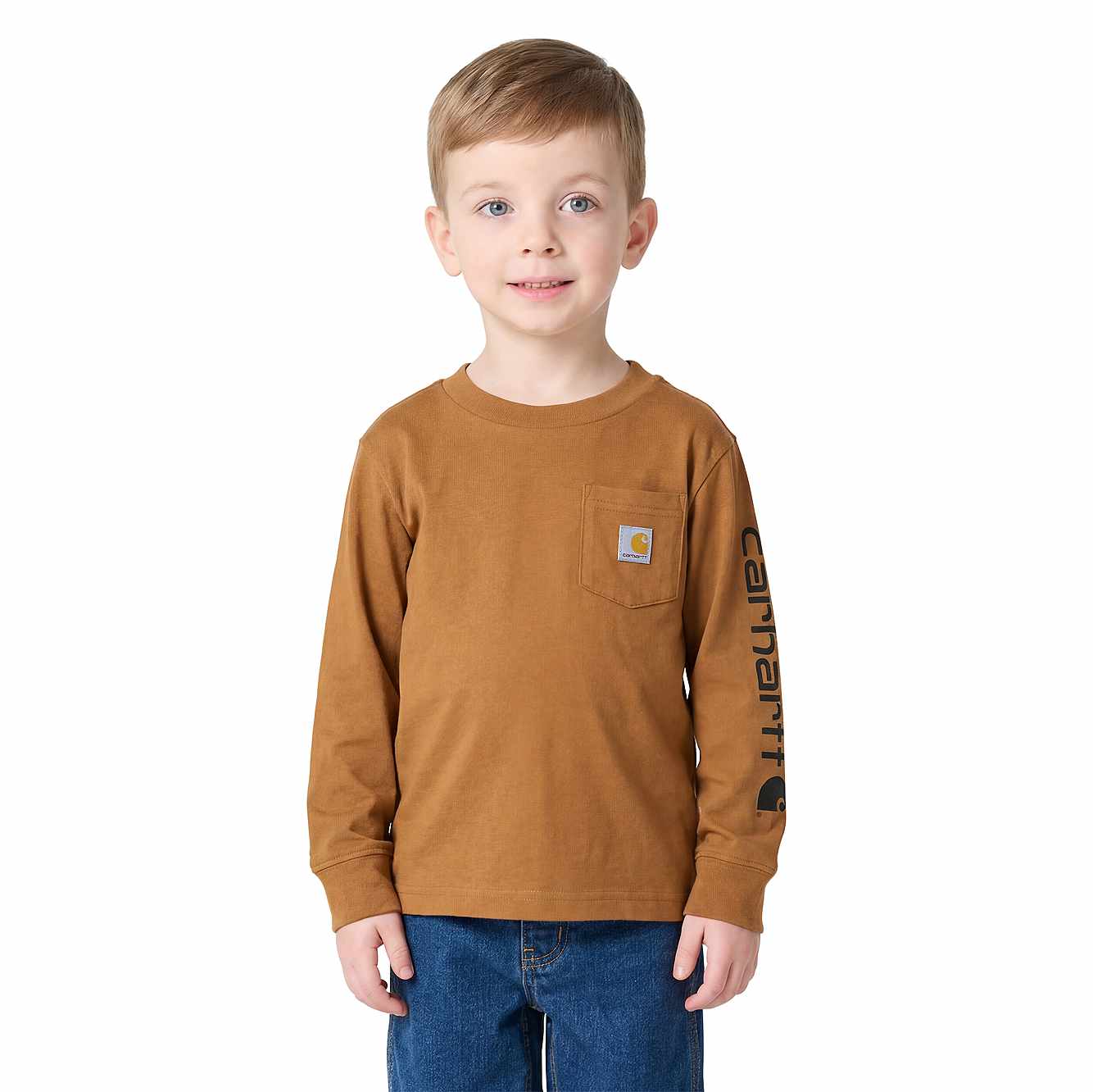 Boys' Long Sleeve Pocket Logo T-Shirt (Toddler/Child/Youth)