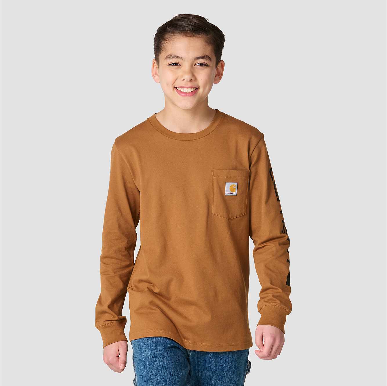 Boys' Long Sleeve Pocket Logo T-Shirt (Toddler/Child/Youth)