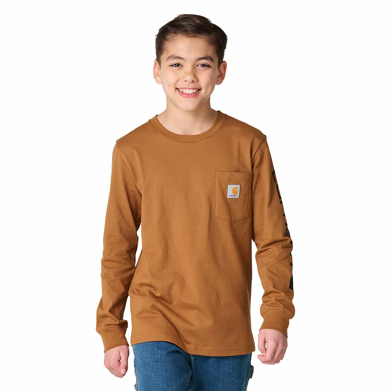 Boys' Long Sleeve Pocket Logo T-Shirt (Toddler/Child/Youth)
