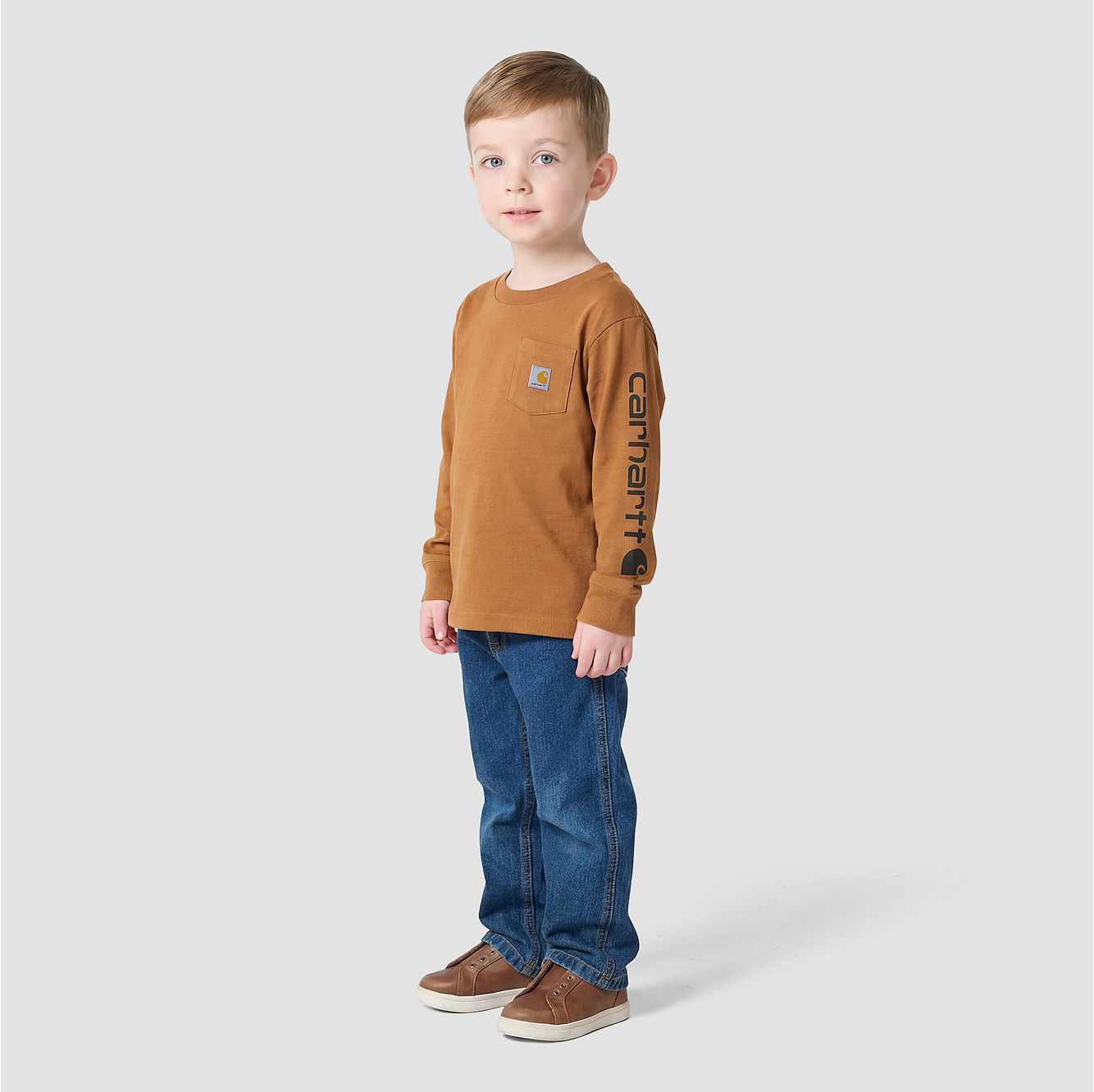 Boys' Long Sleeve Pocket Logo T-Shirt (Toddler/Child/Youth)