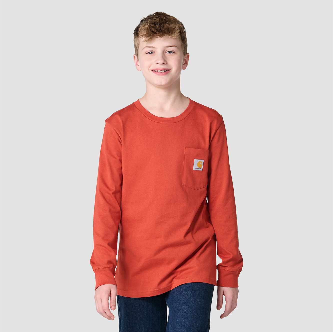 Boys' Long Sleeve Pocket Logo T-Shirt (Toddler/Child/Youth)