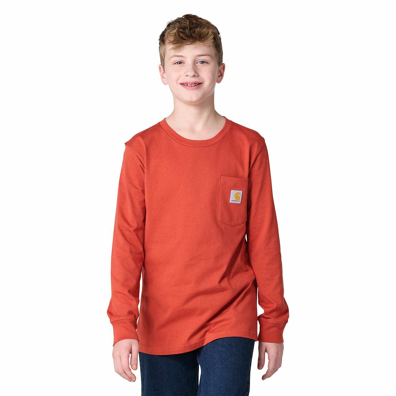 Boys' Long Sleeve Pocket Logo T-Shirt (Toddler/Child/Youth)