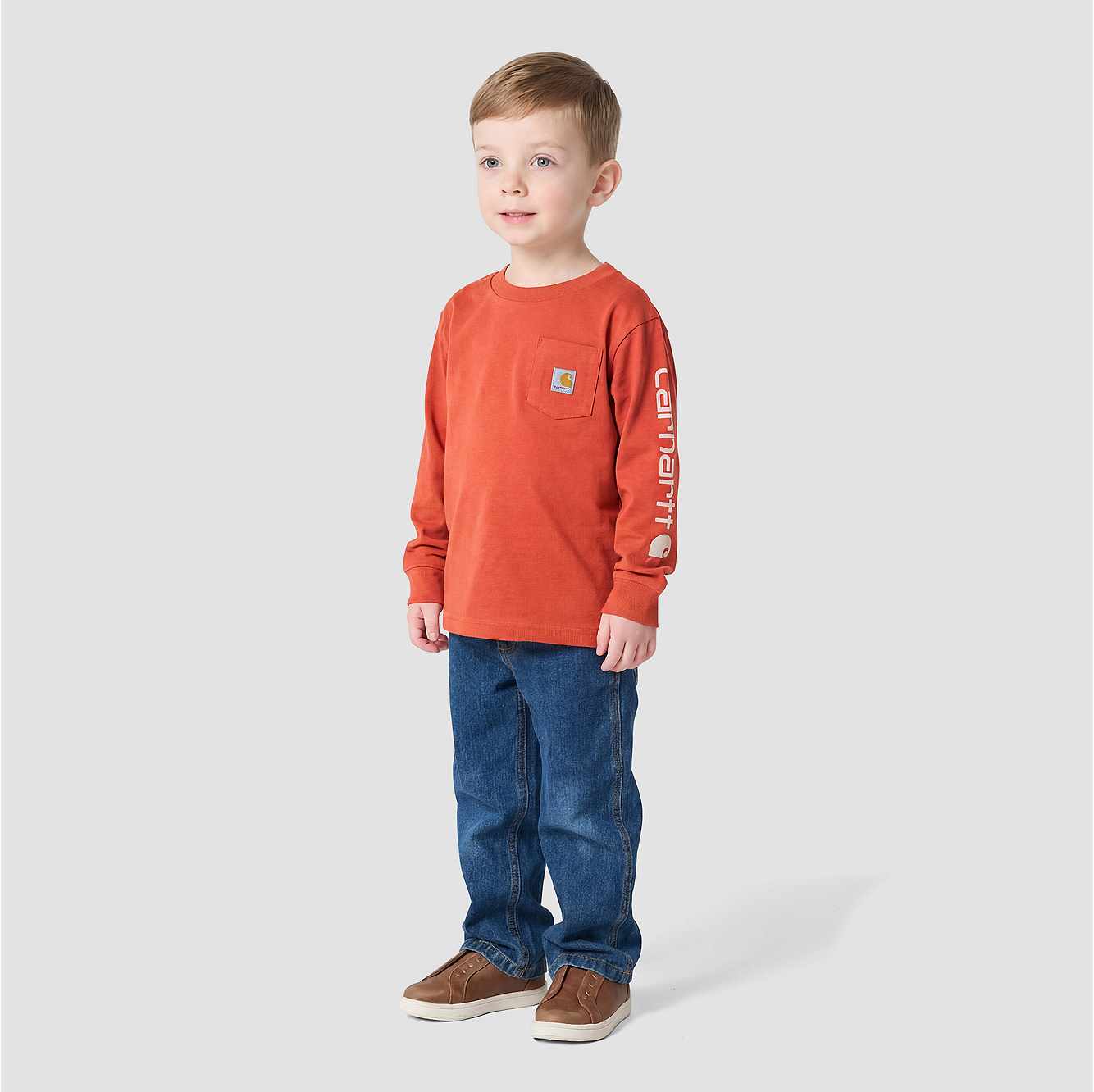 Boys' Long Sleeve Pocket Logo T-Shirt (Toddler/Child/Youth)