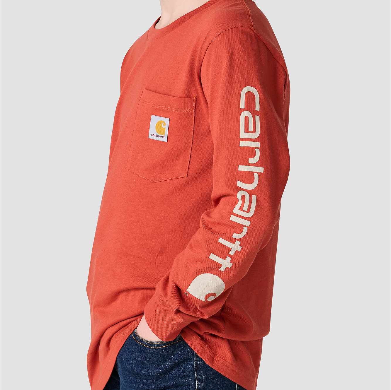 Boys' Long Sleeve Pocket Logo T-Shirt (Toddler/Child/Youth)