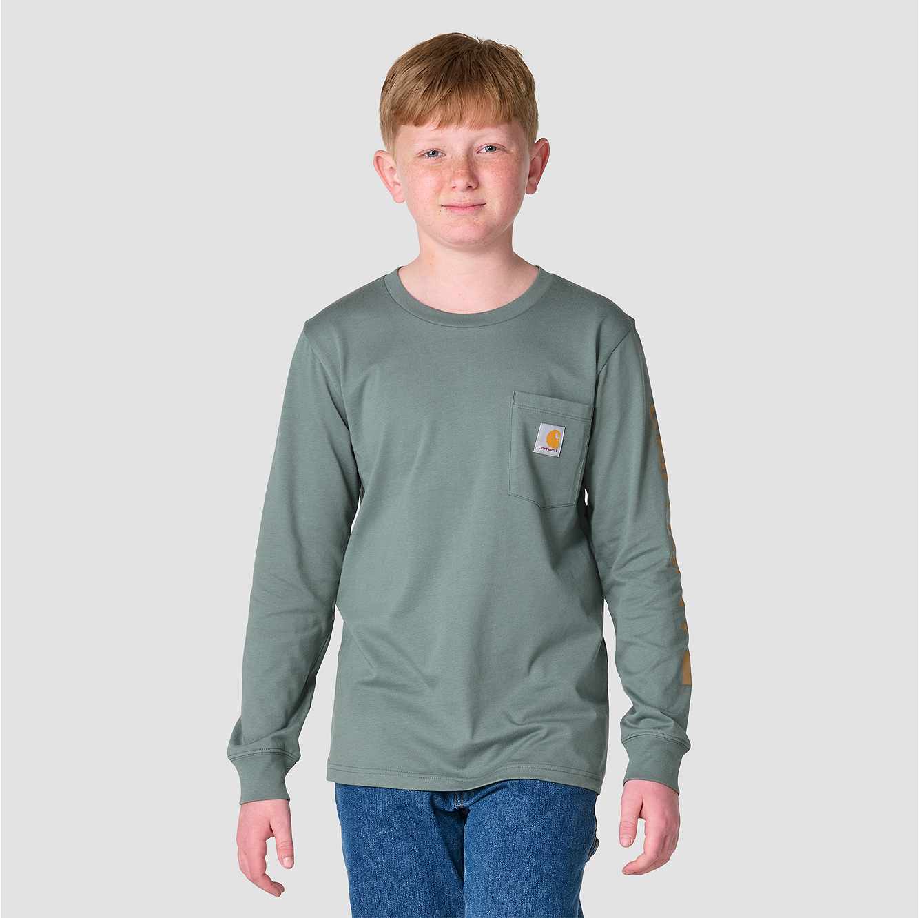 Boys' Long Sleeve Pocket Logo T-Shirt (Toddler/Child/Youth)