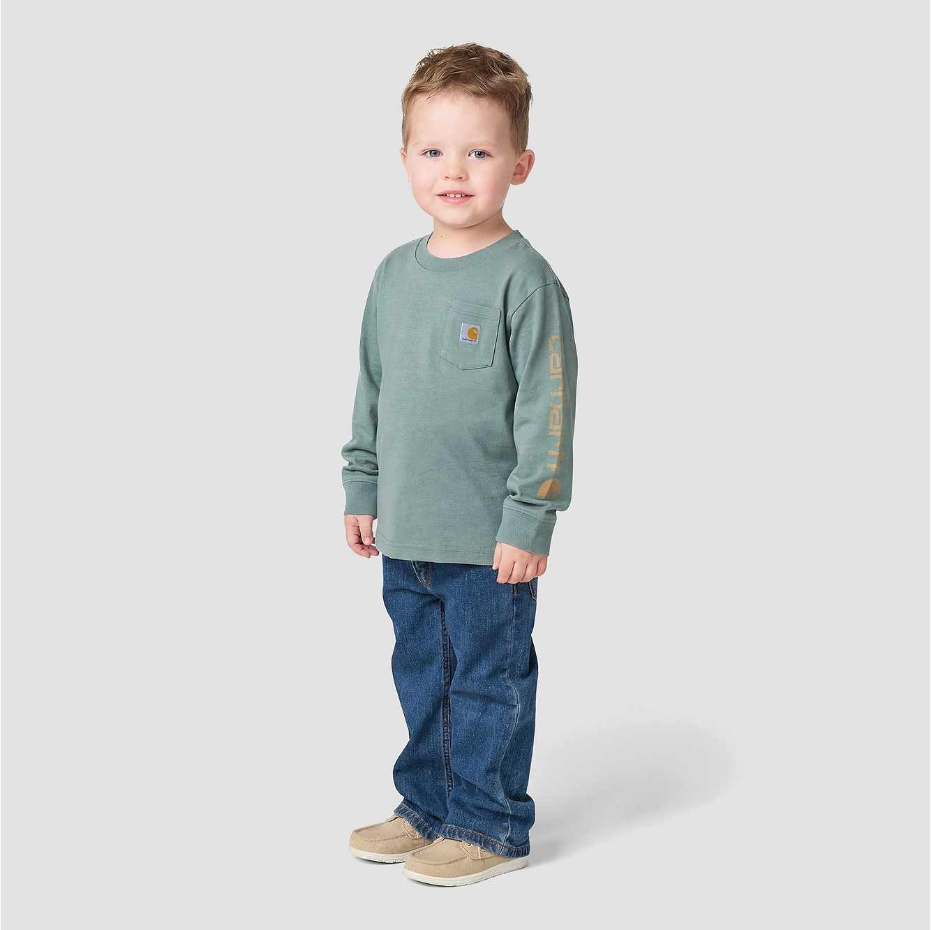 Boys' Long Sleeve Pocket Logo T-Shirt (Toddler/Child/Youth)