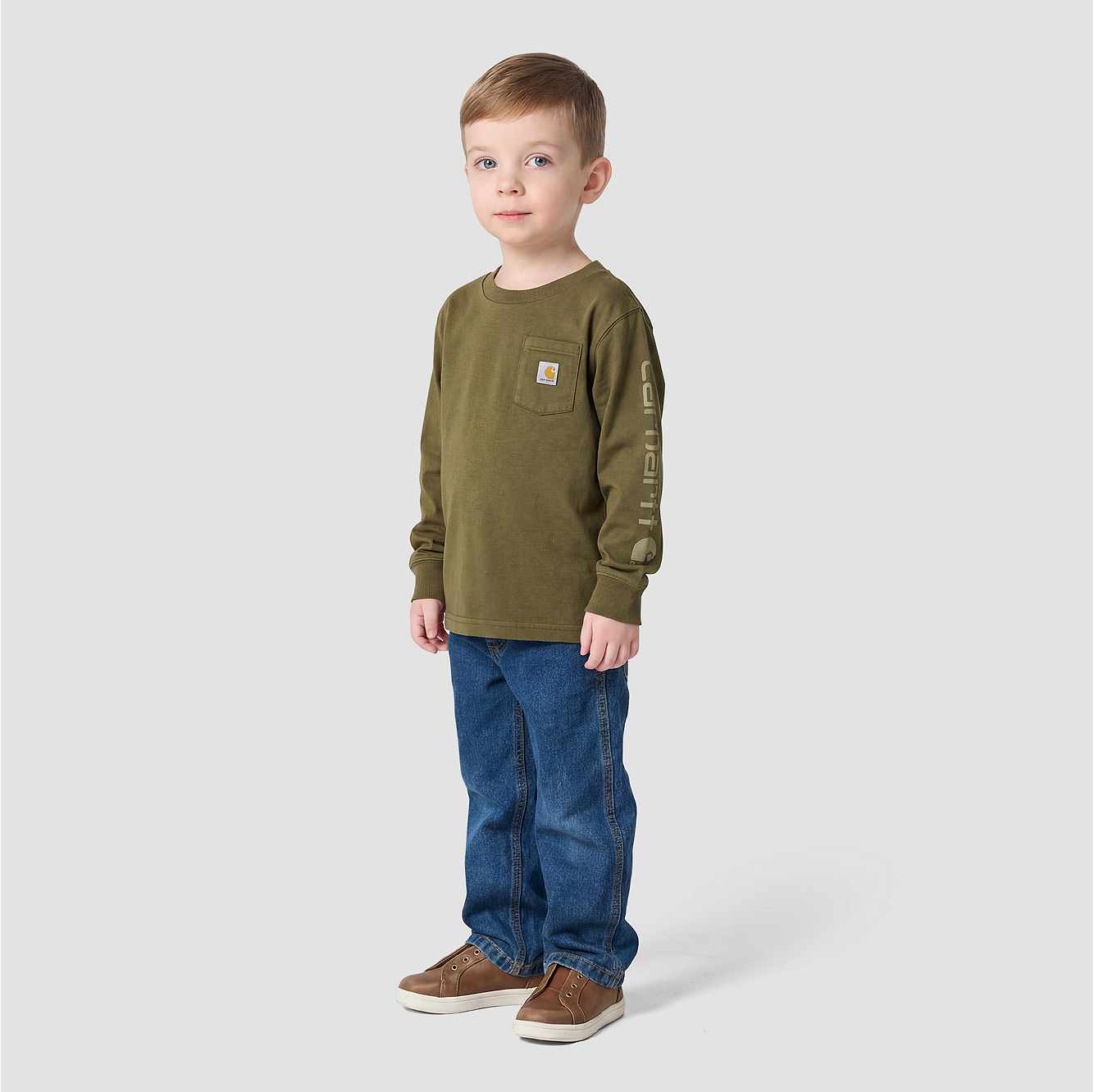 Boys' Long Sleeve Garment Dye Pocket T-Shirt (Toddler/Child/Youth)