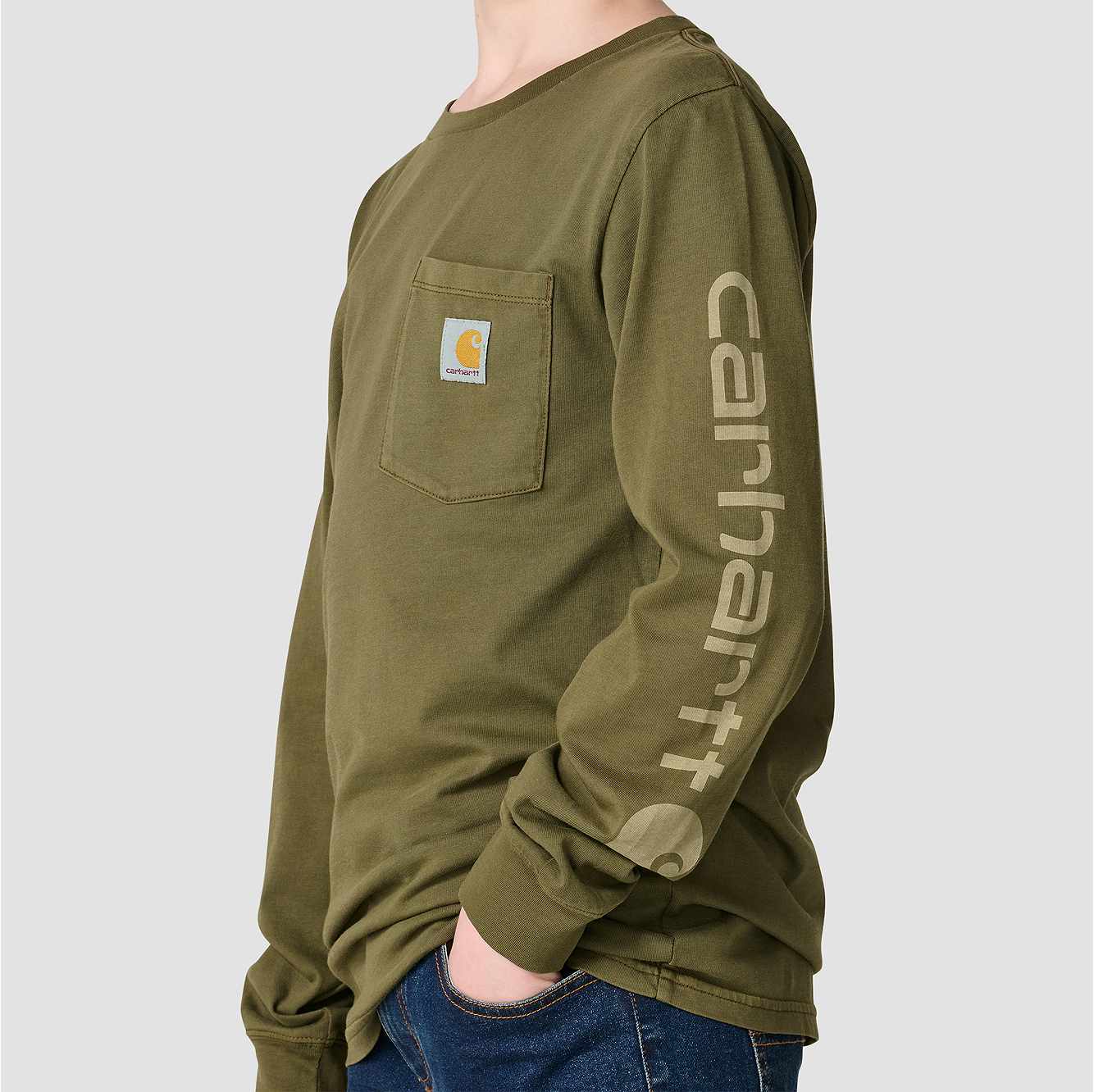 Boys' Long Sleeve Garment Dye Pocket T-Shirt (Toddler/Child/Youth)