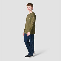 Boys' Long Sleeve Garment Dye Pocket T-Shirt (Toddler/Child/Youth)