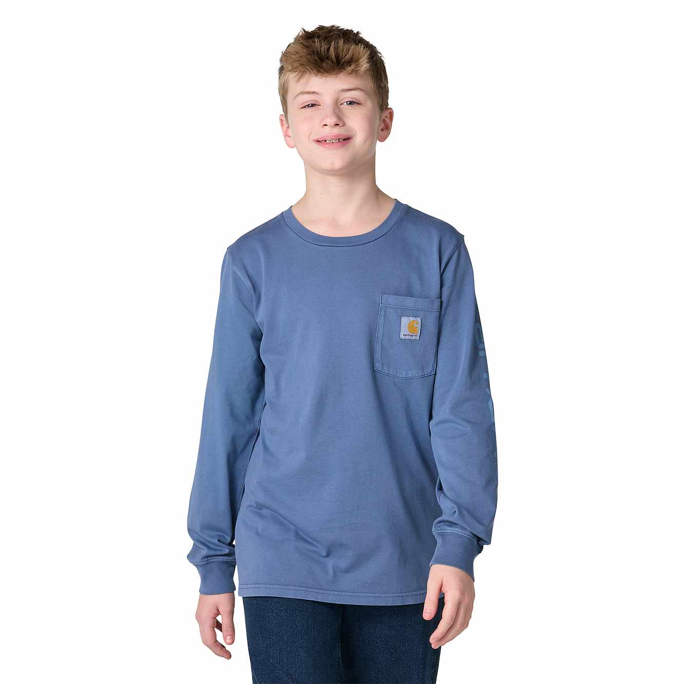 Boys' Long Sleeve Garment Dye Pocket T-Shirt (Toddler/Child/Youth)