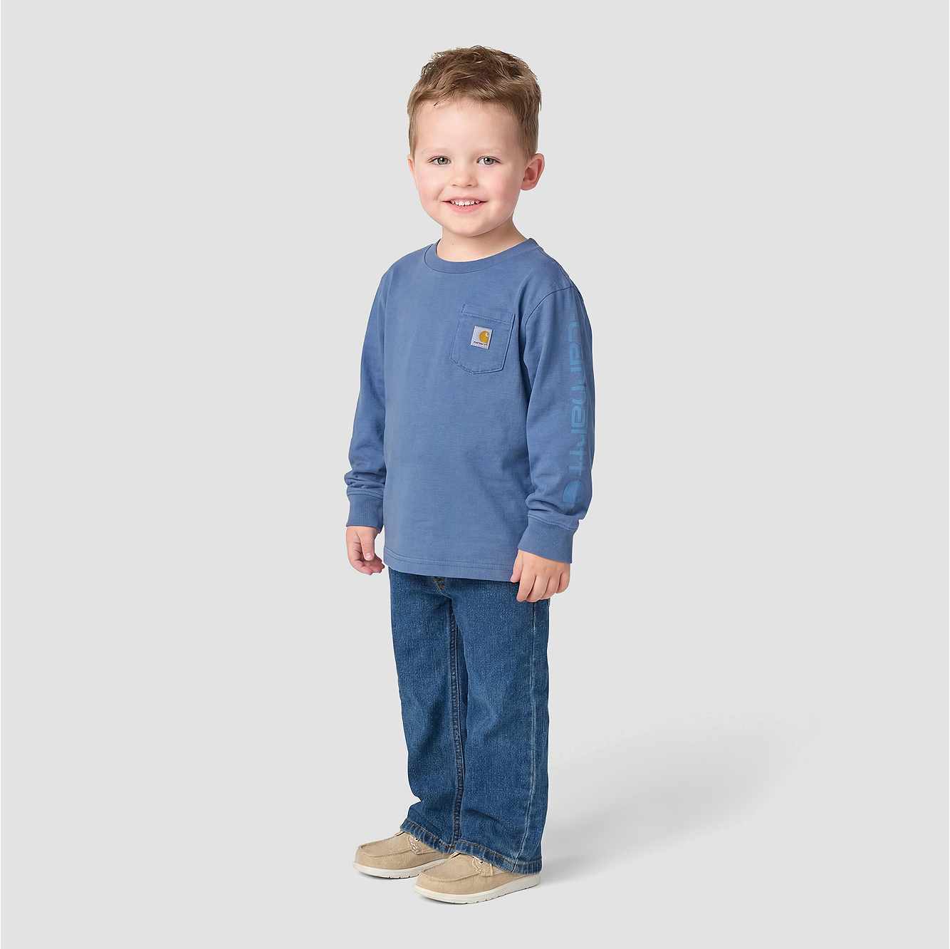 Boys' Long Sleeve Garment Dye Pocket T-Shirt (Toddler/Child/Youth)