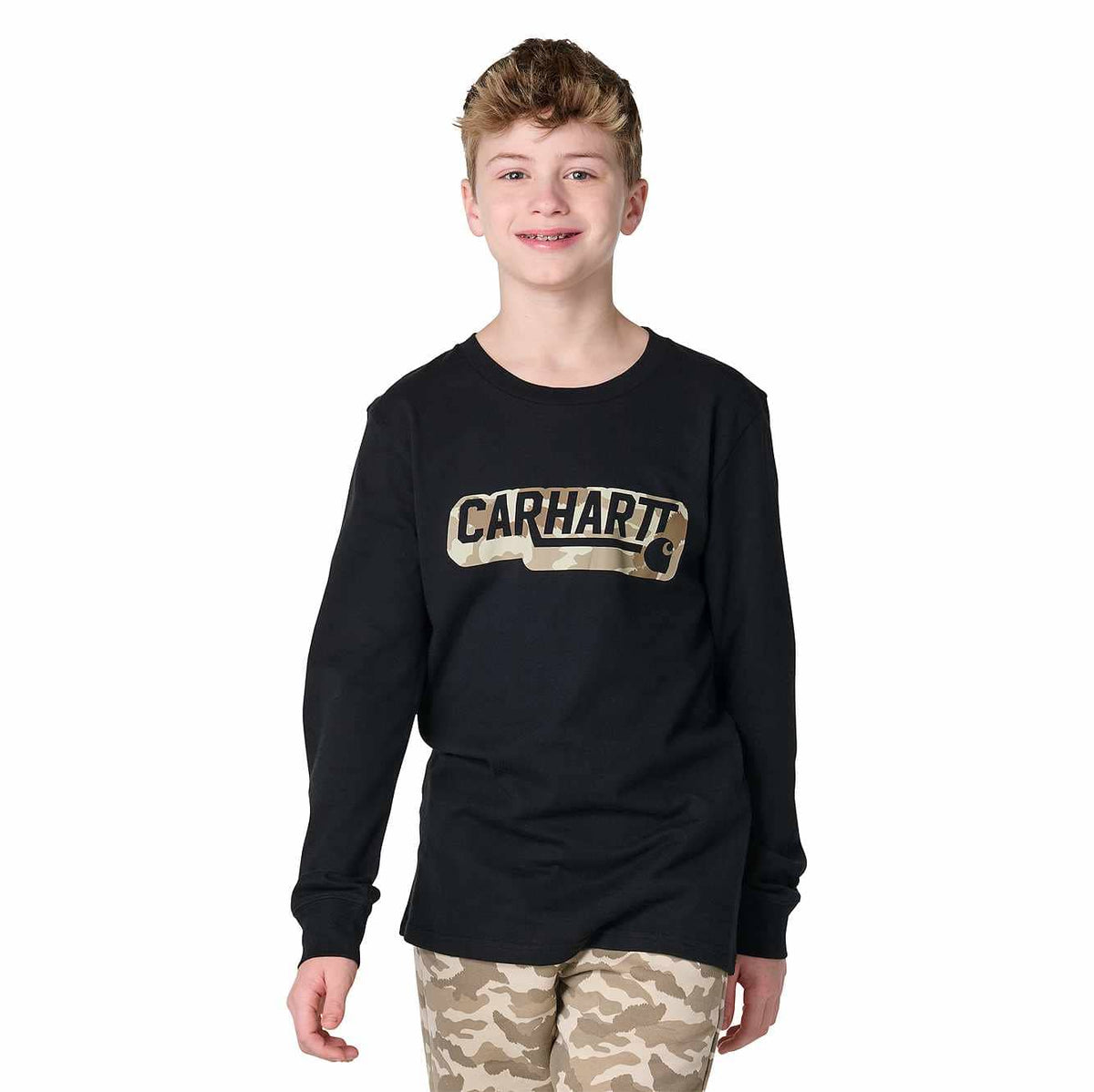 Boys' Long Sleeve Camo Logo T-Shirt (Child/Youth)