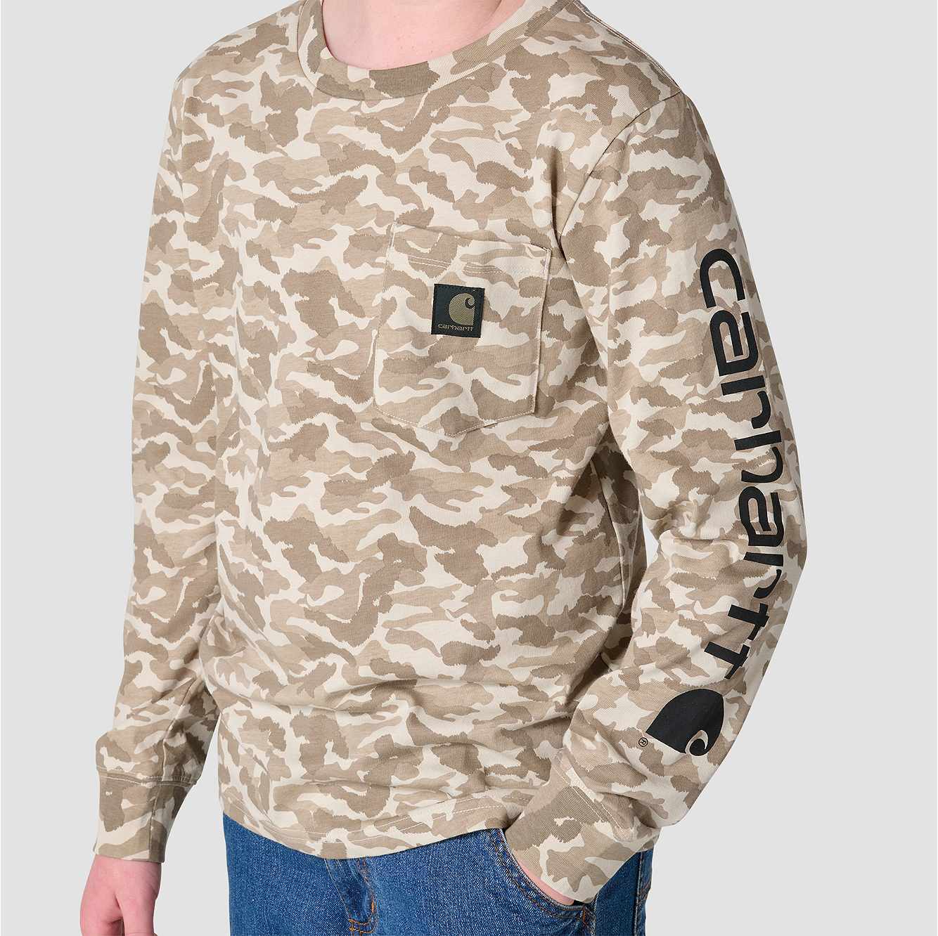Boys' Long Sleeve Camo Pocket T-Shirt (Child/Youth)
