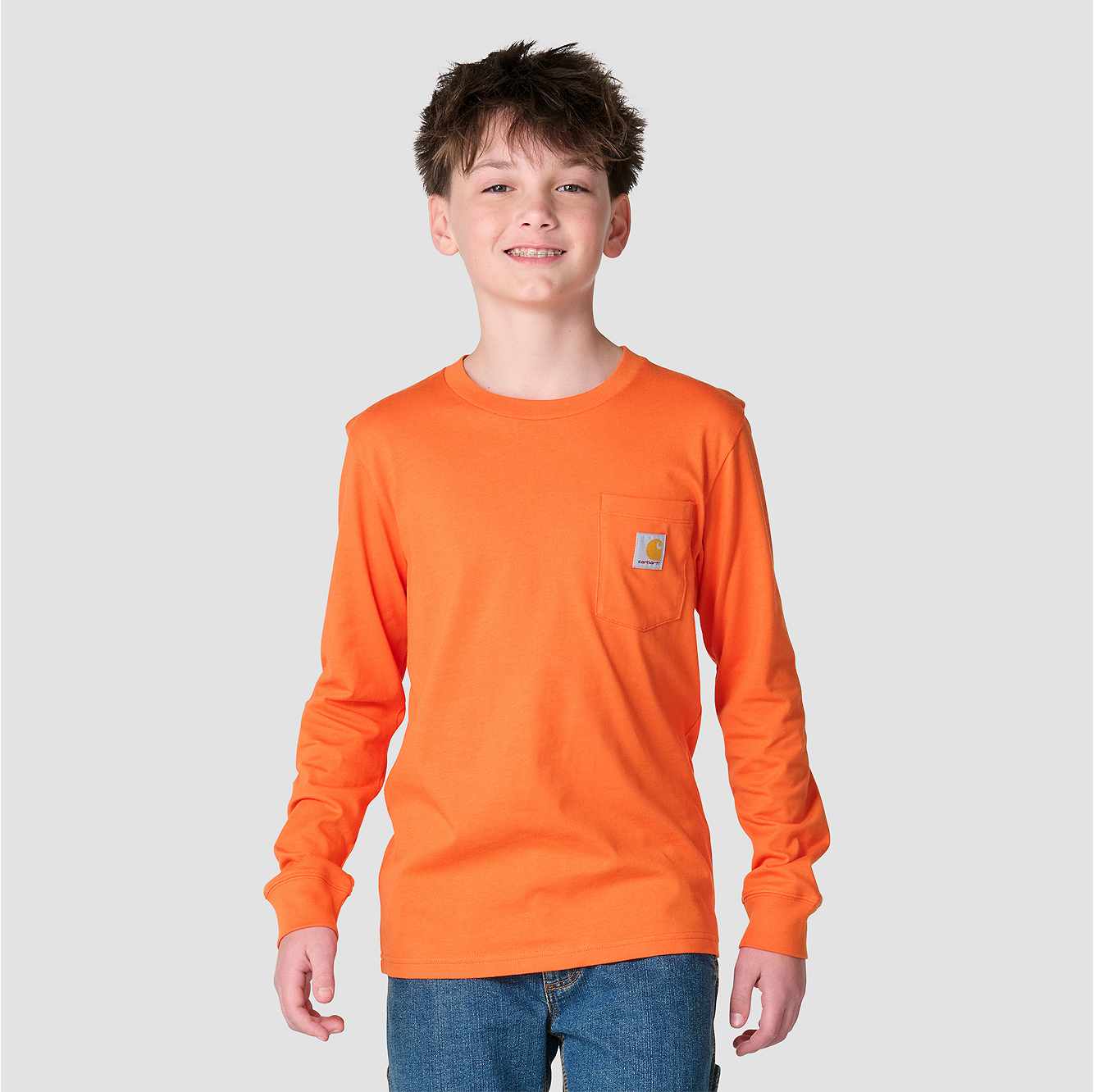 Boys' Long Sleeve Puppy Pocket T-Shirt (Toddler/Child/Youth)