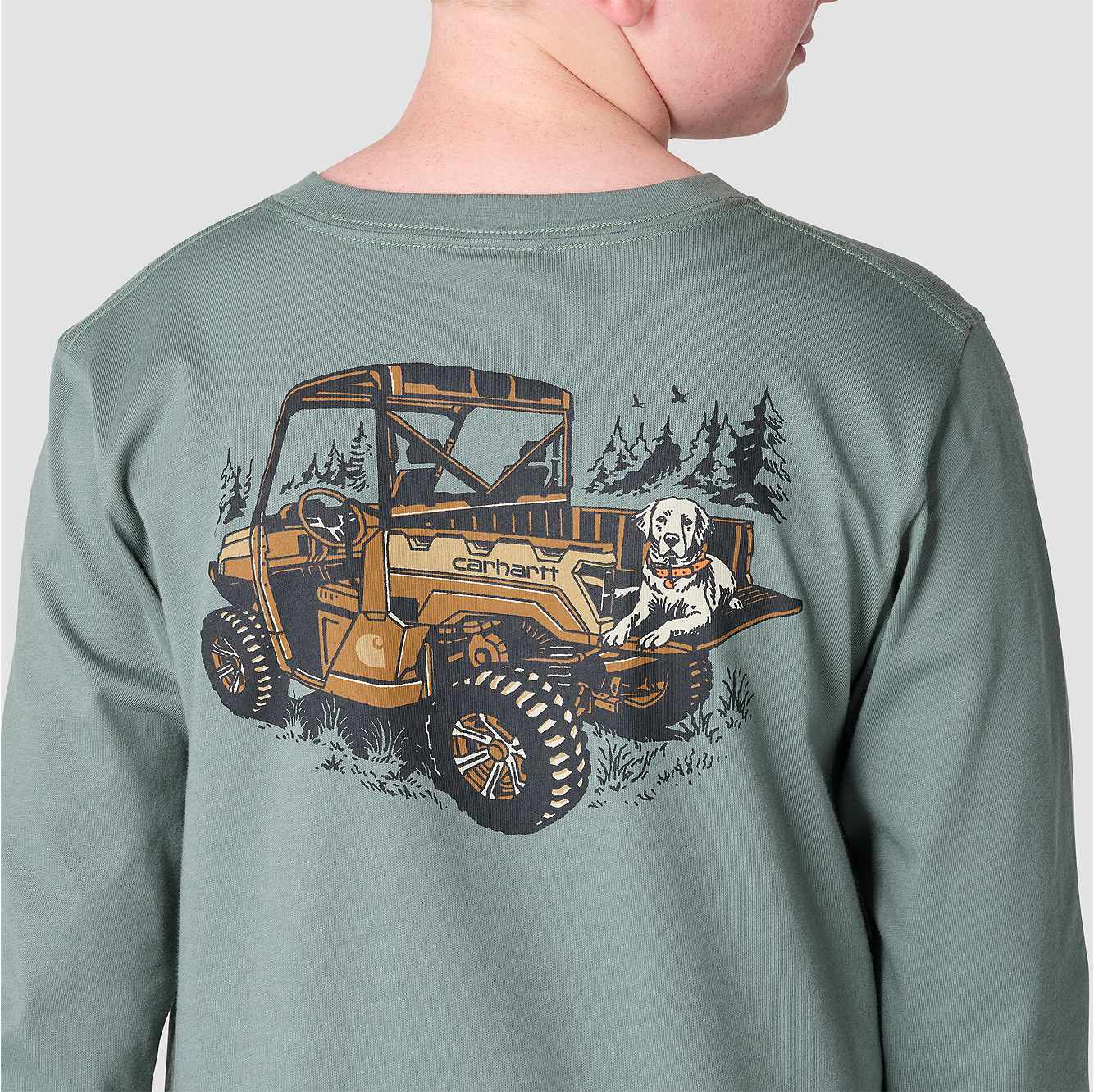 Boys' Long Sleeve Utility Vehicle Pocket T-Shirt (Toddler/Child/Youth)