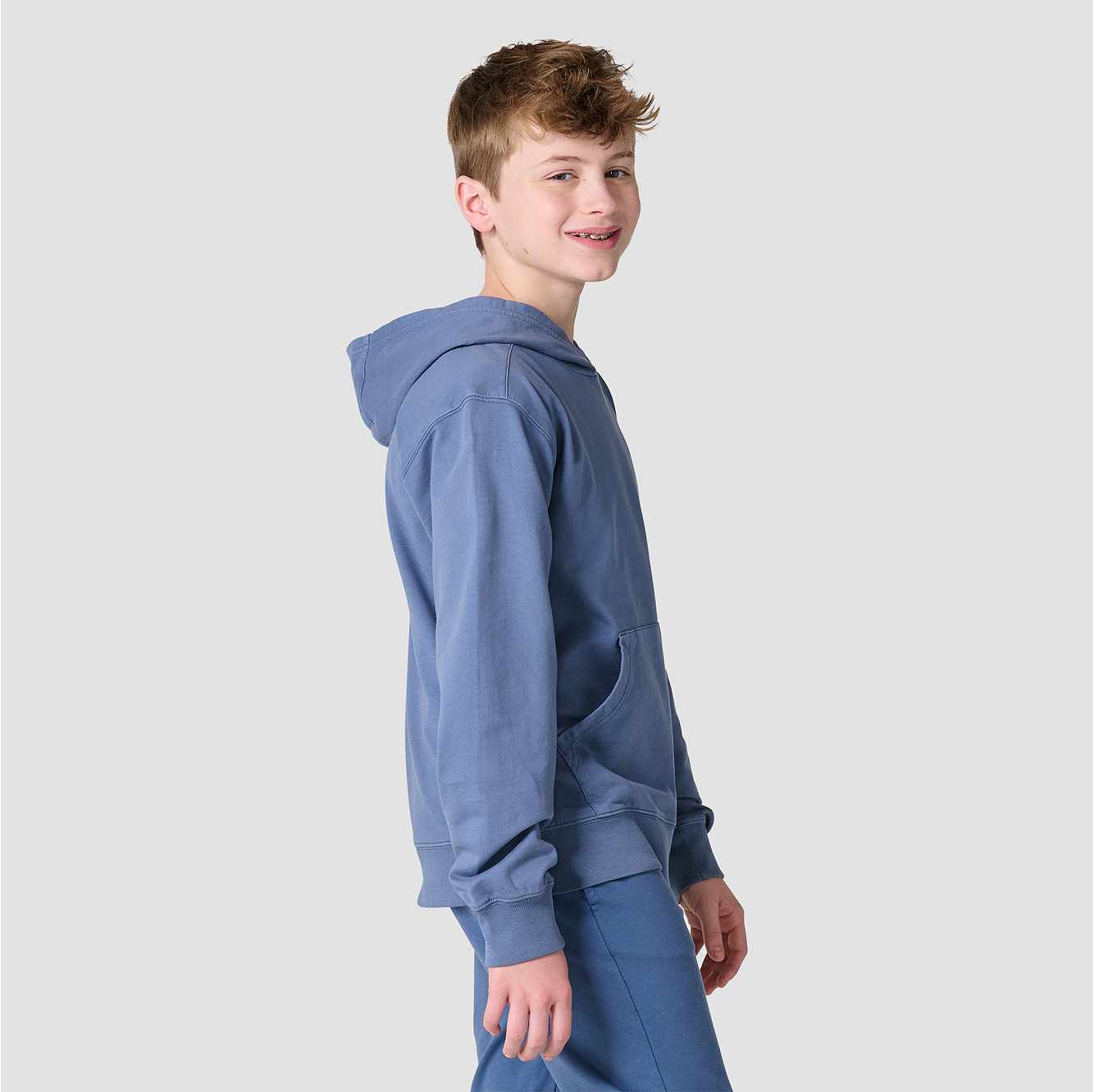 Boys' Long Sleeve Garment Dyed Hooded Sweatshirt (Child/Youth)