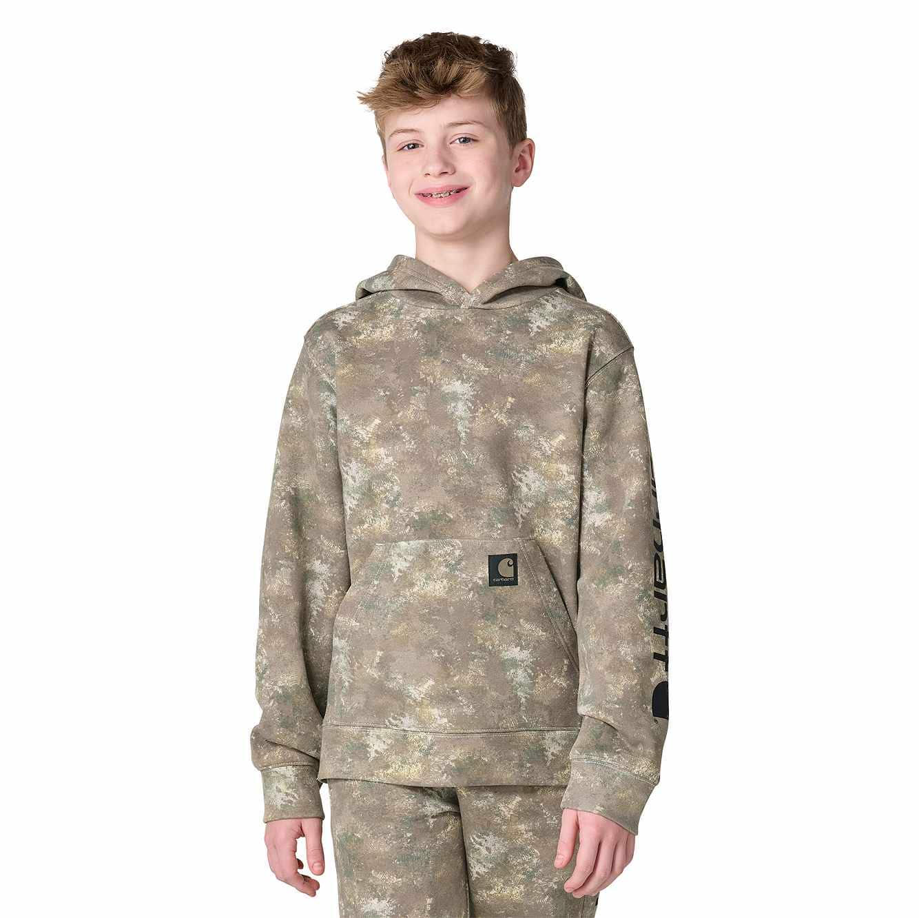 Boys' Long Sleeve Hooded Faded Camo Printed Sweatshirt (Child/Youth)