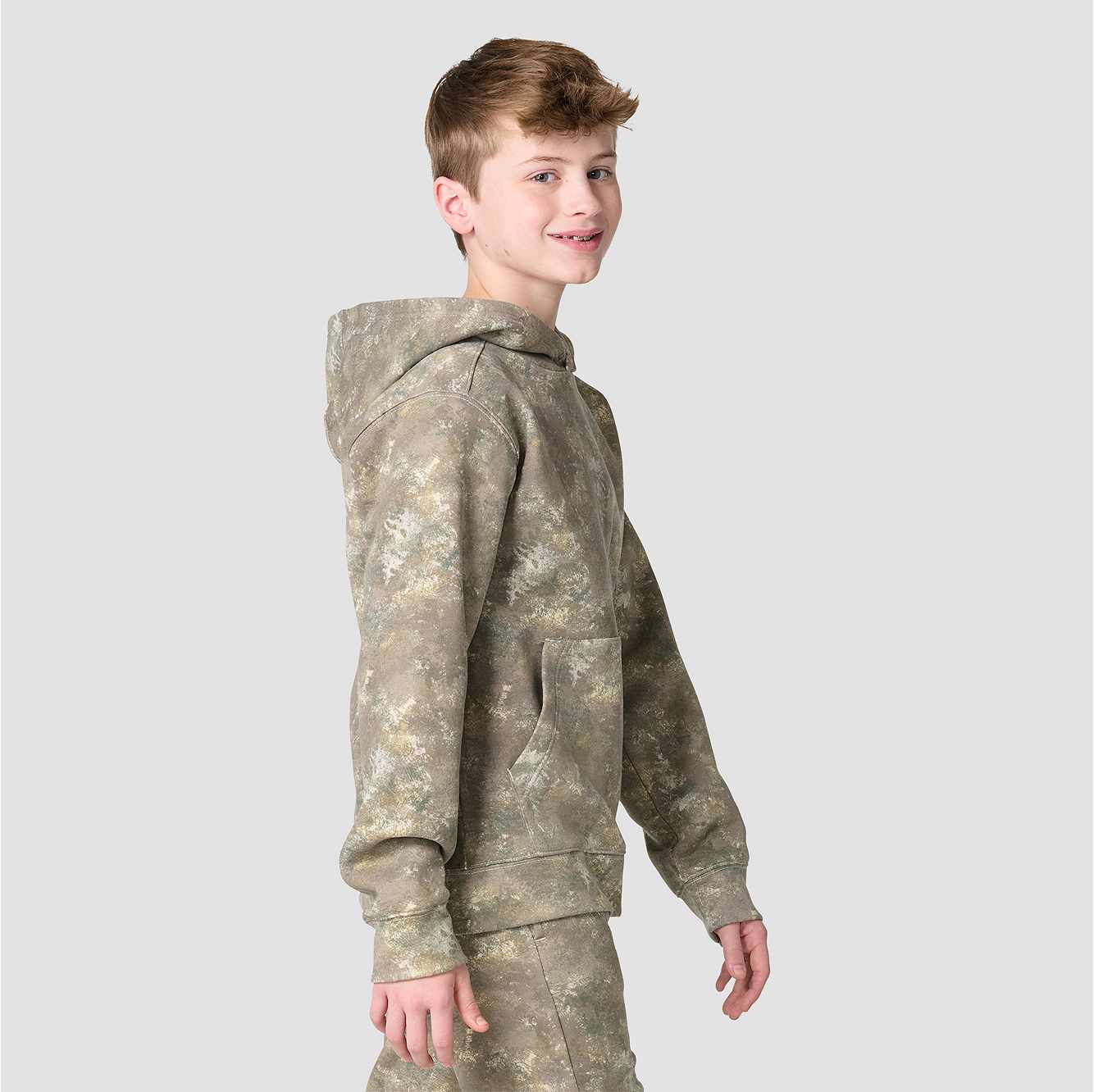 Boys' Long Sleeve Hooded Faded Camo Printed Sweatshirt (Child/Youth)