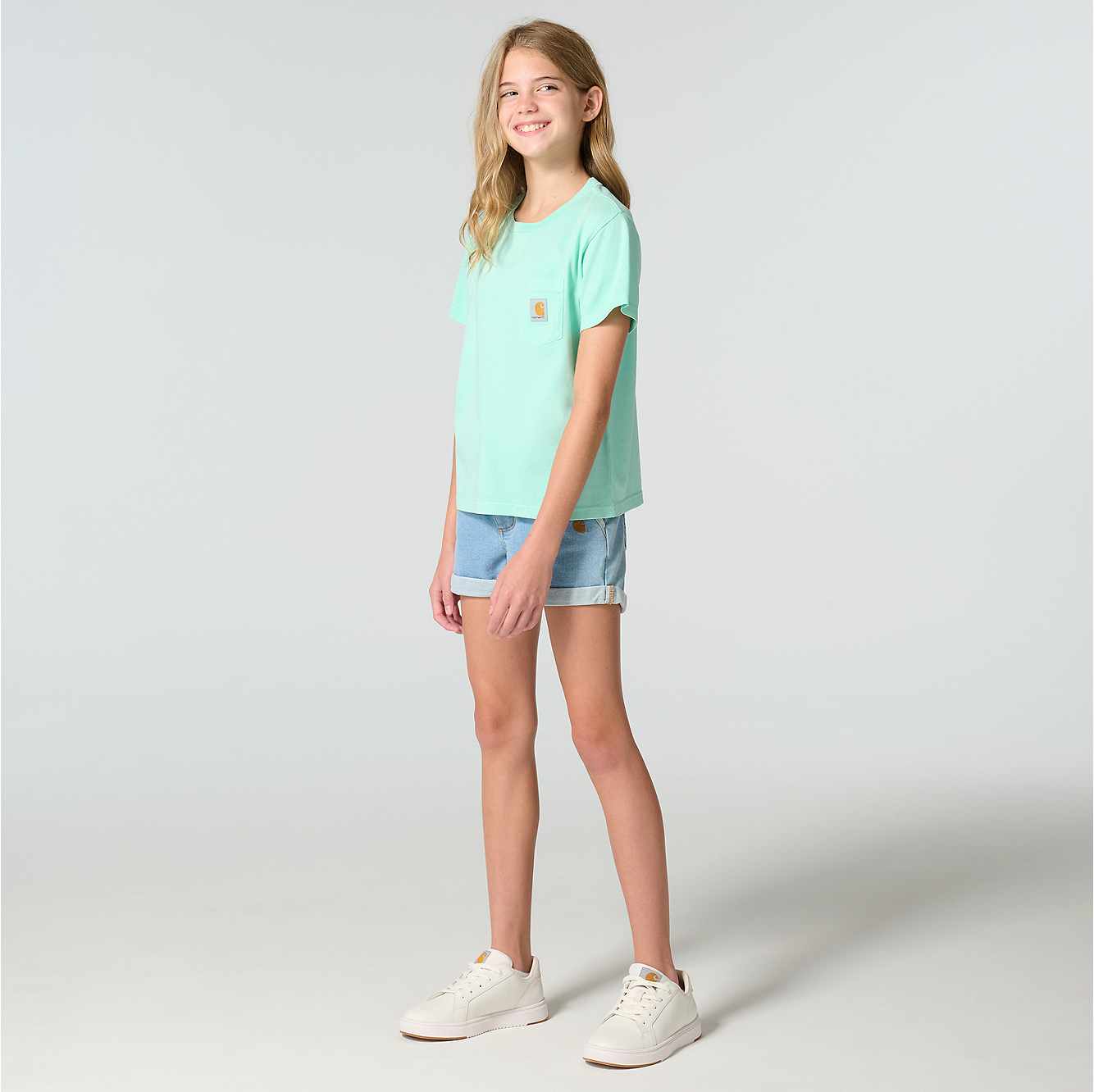 Girls' Short Sleeve Re-Engineered Garment Dye Pocket T-Shirt (Child/Toddler/Youth)