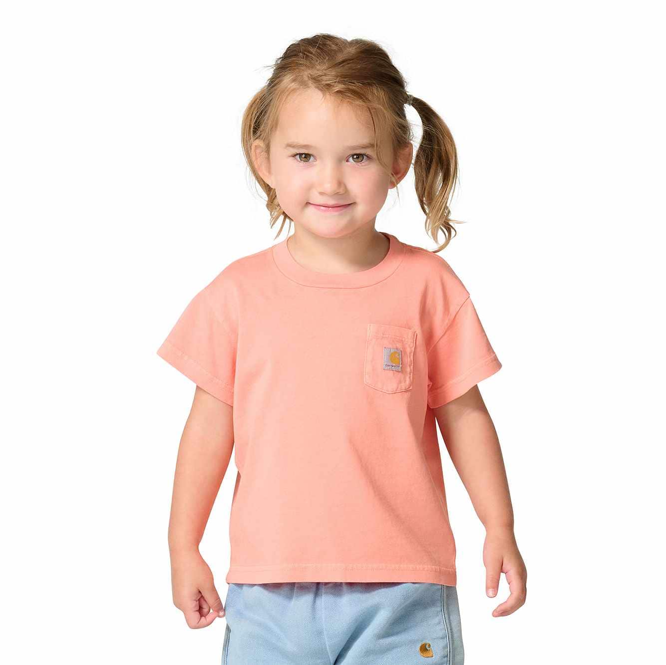 Girls' Short Sleeve Re-Engineered Garment Dye Pocket T-Shirt (Child/Toddler/Youth)