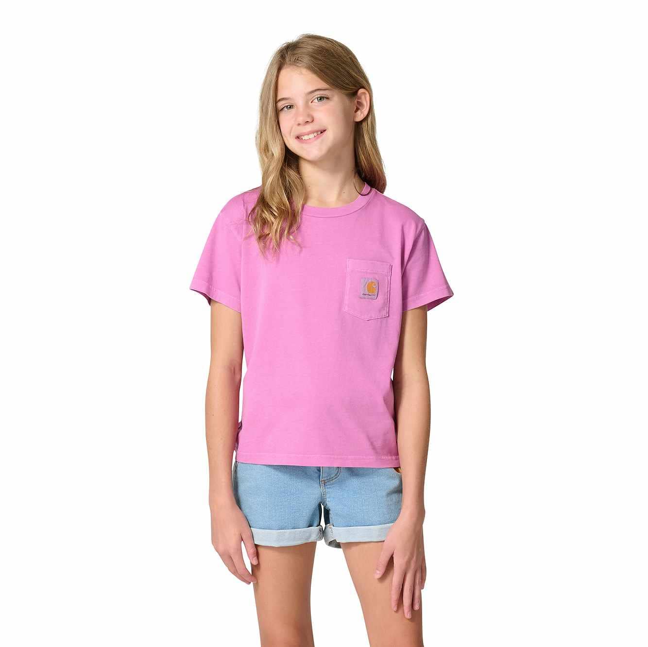 Girls' Short Sleeve Re-Engineered Garment Dye Pocket T-Shirt (Child/Toddler/Youth)