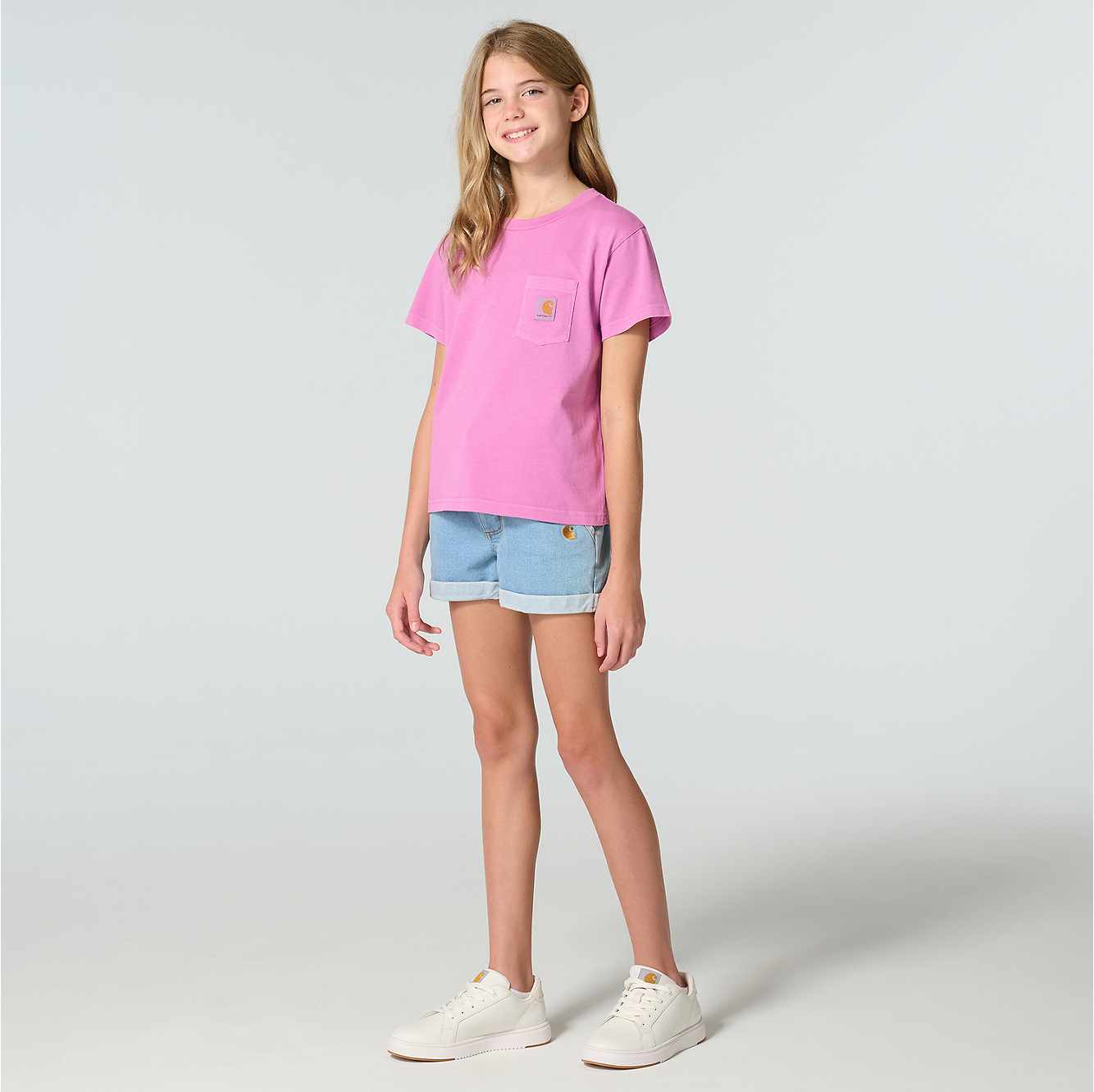 Girls' Short Sleeve Re-Engineered Garment Dye Pocket T-Shirt (Child/Toddler/Youth)