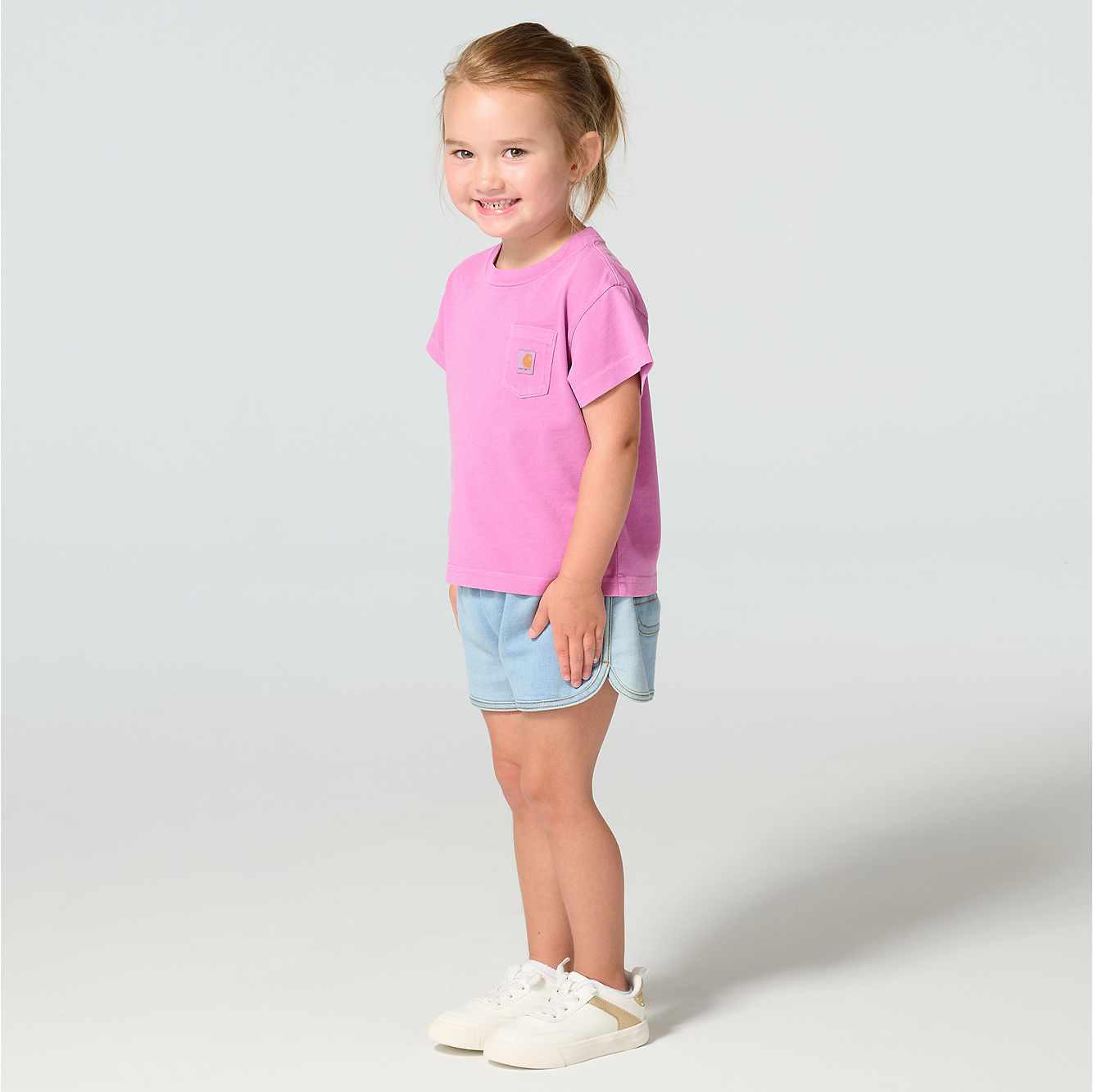 Girls' Short Sleeve Re-Engineered Garment Dye Pocket T-Shirt (Child/Toddler/Youth)
