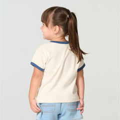 Girls' Short Sleeve Floral "C" Ringer T-Shirt (Child/Toddler/Youth)