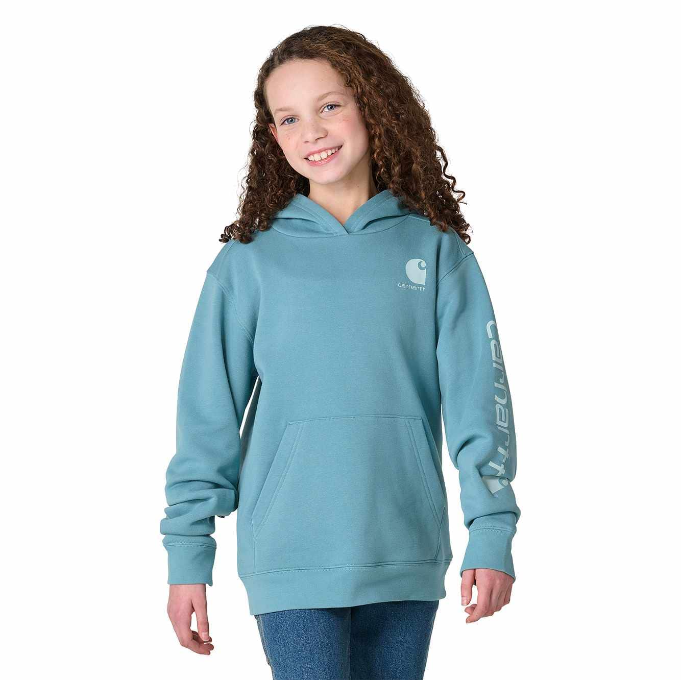 Girls' Long Sleeve Hooded Logo Sweatshirt (Child/Youth)