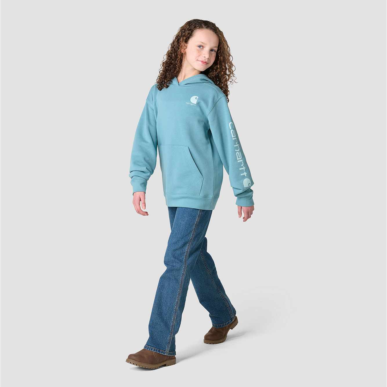 Girls' Long Sleeve Hooded Logo Sweatshirt (Child/Youth)
