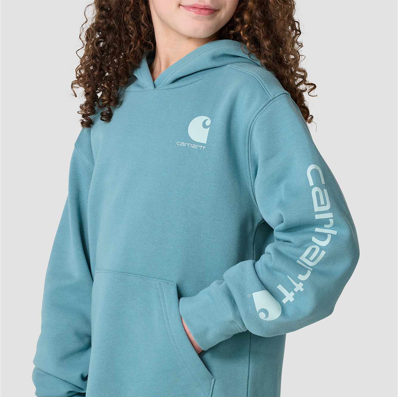 Girls' Long Sleeve Hooded Logo Sweatshirt (Child/Youth)