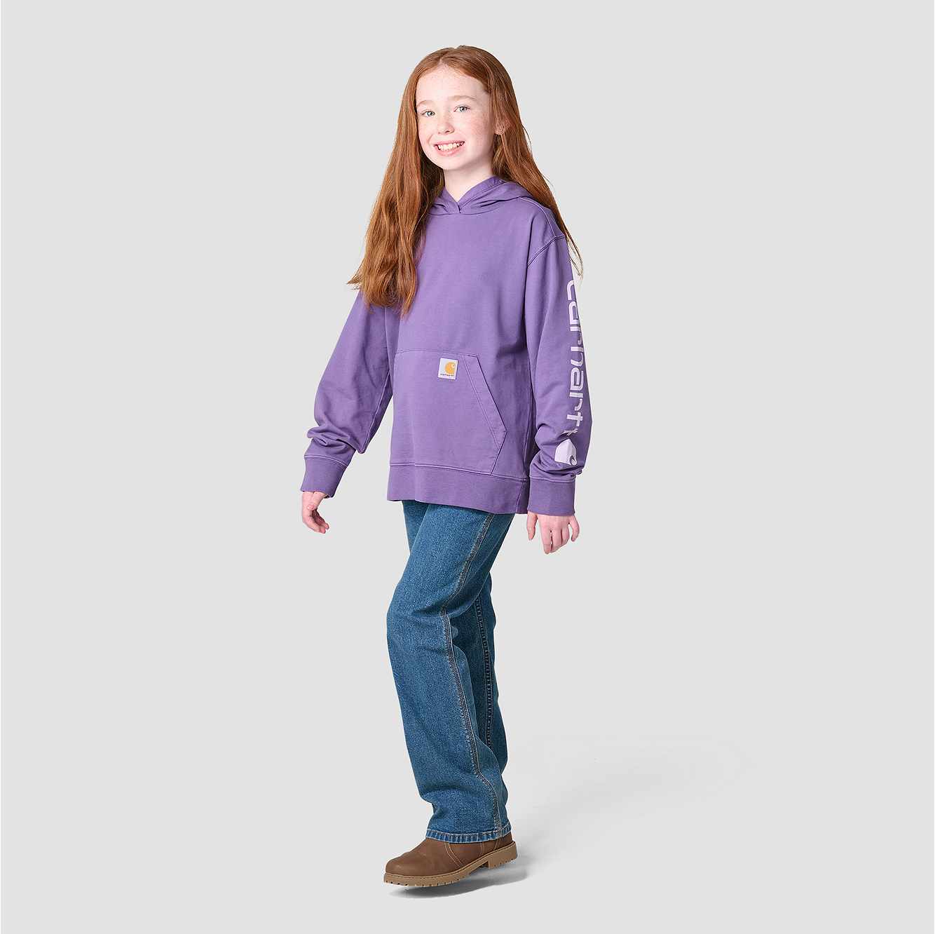Girls' Long Sleeve Garment Dyed Hooded Sweatshirt (Child/Youth)