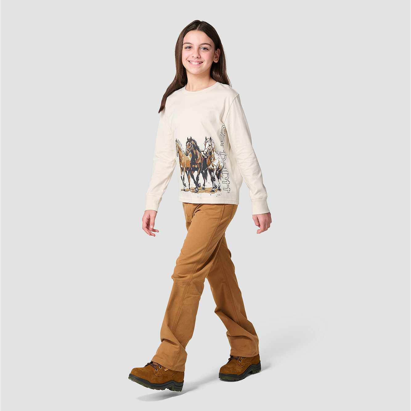Girls' Long Sleeve Wild Horses T-Shirt (Toddler/Child/Youth)