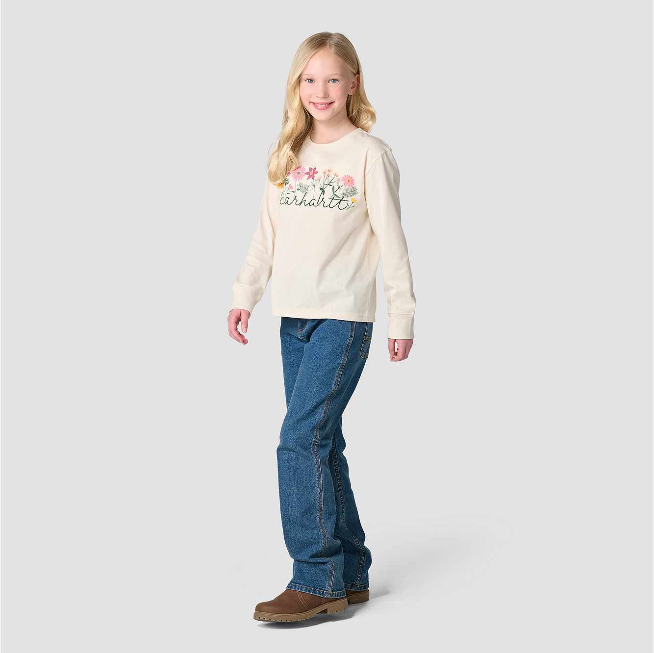 Girls' Long Sleeve Script T-Shirt (Toddler/Child)