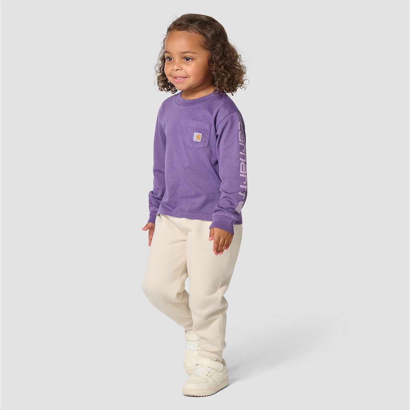 Girls' Long Sleeve Garment Dyed Pocket T-Shirt (Toddler/Child/Youth)