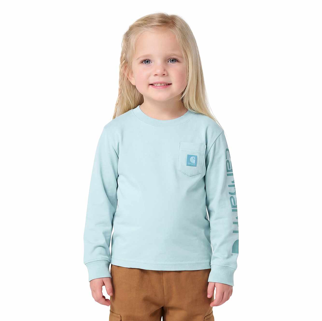 Girls' Long Sleeve Tonal Patch Pocket T-Shirt (Toddler/Child/Youth)