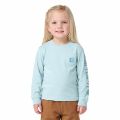 Girls' Long Sleeve Tonal Patch Pocket T-Shirt (Toddler/Child/Youth)