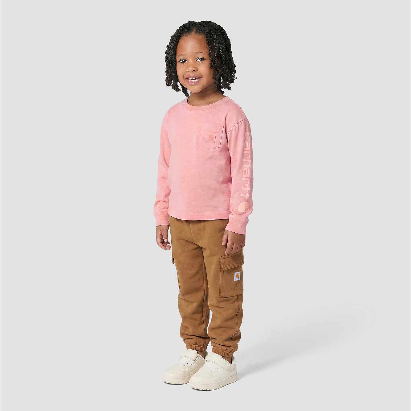 Girls' Long Sleeve Tonal Patch Pocket T-Shirt (Toddler/Child/Youth)