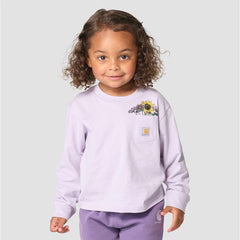 Girls' Long Sleeve Floral Pocket T-Shirt (Toddler/Child/Youth)