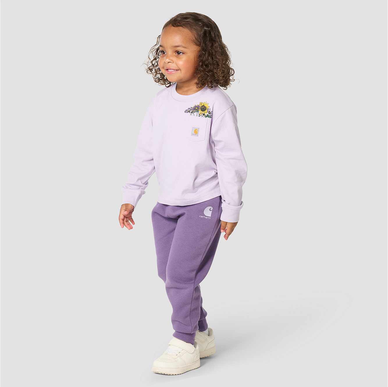 Girls' Long Sleeve Floral Pocket T-Shirt (Toddler/Child/Youth)