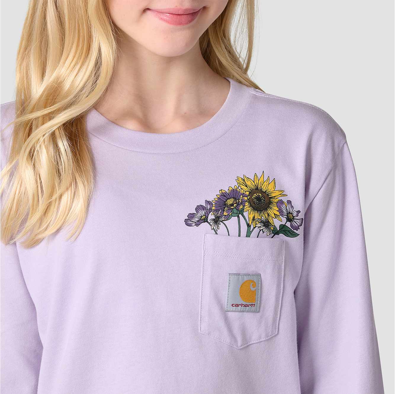 Girls' Long Sleeve Floral Pocket T-Shirt (Toddler/Child/Youth)